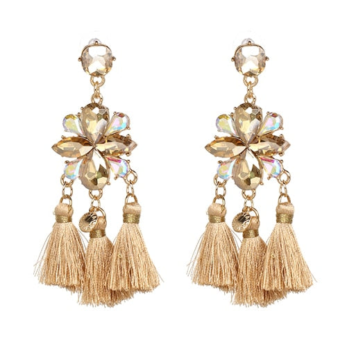 Fringed Pendant Earrings