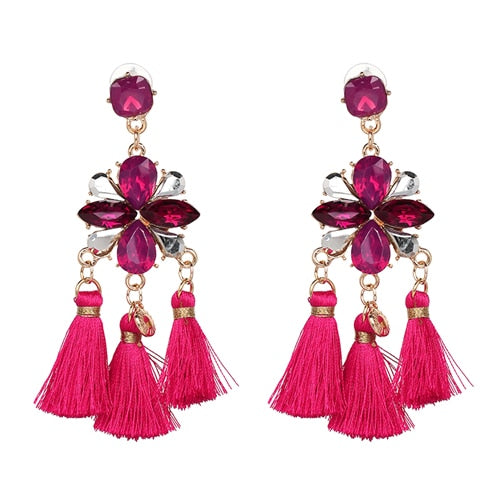 Fringed Pendant Earrings