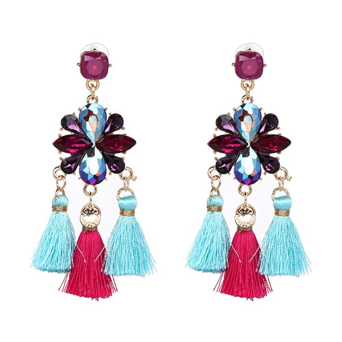 Fringed Pendant Earrings