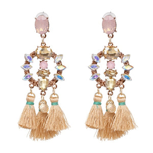 Fringed Pendant Earrings