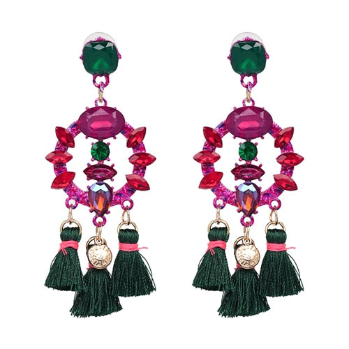 Fringed Pendant Earrings