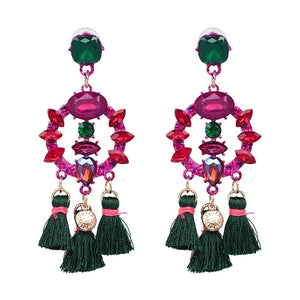 Fringed Pendant Earrings