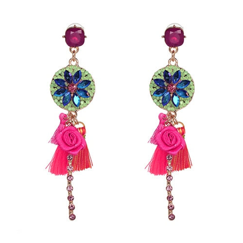 Fringed Pendant Earrings