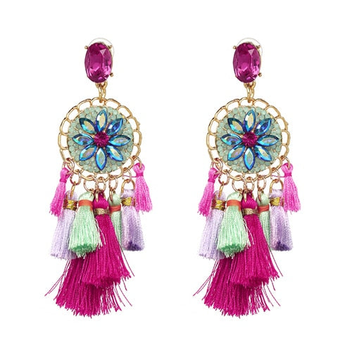 Fringed Pendant Earrings