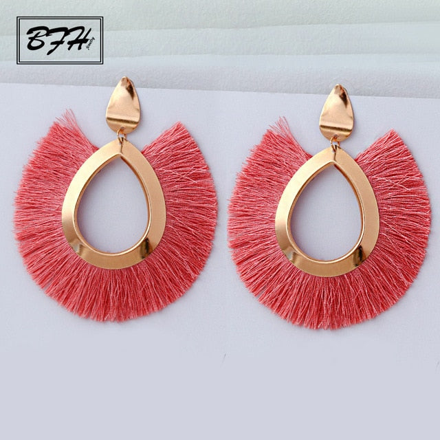 Bohemian Big Tassel Earrings