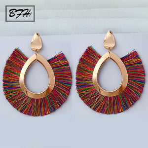 Bohemian Big Tassel Earrings