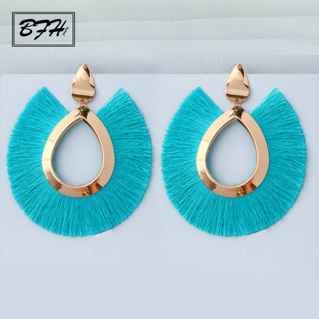 Bohemian Big Tassel Earrings