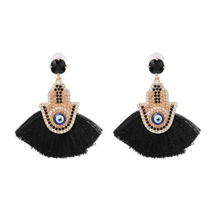 Fringed Pendant Earrings