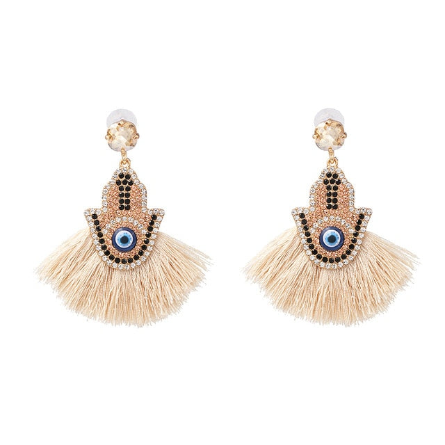 Fringed Pendant Earrings