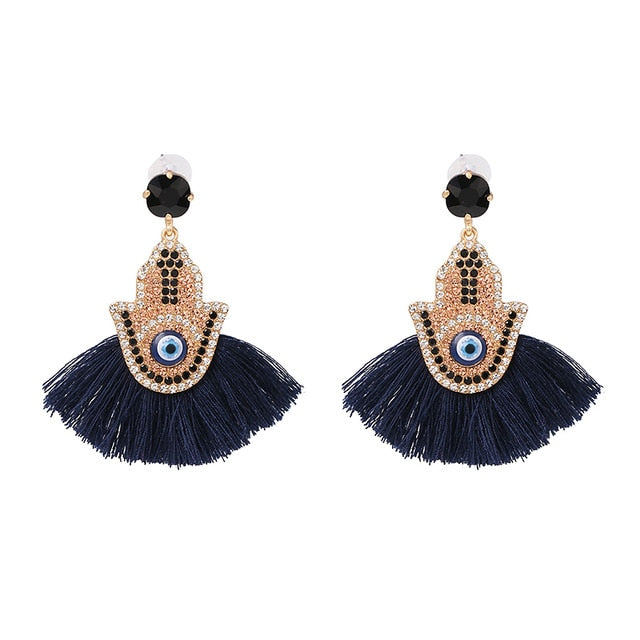 Fringed Pendant Earrings