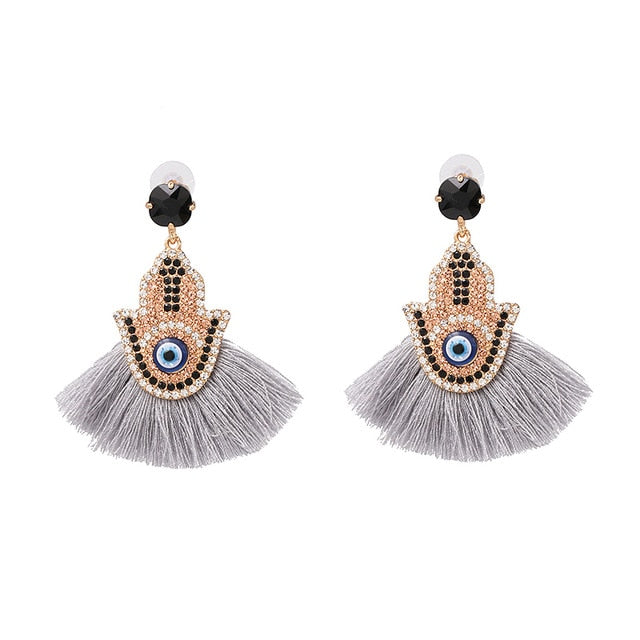 Fringed Pendant Earrings