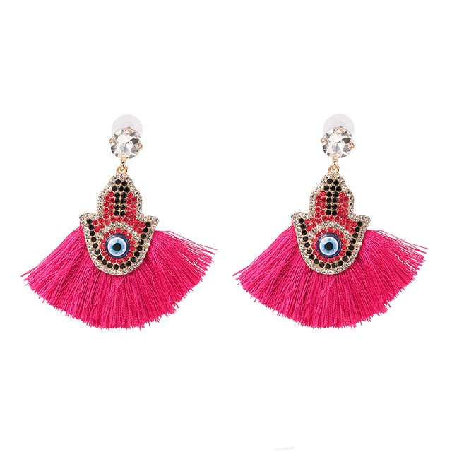 Fringed Pendant Earrings