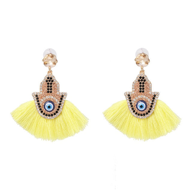 Fringed Pendant Earrings