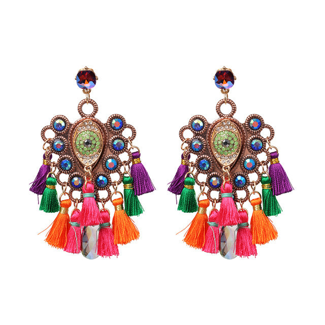 Fringed Pendant Earrings