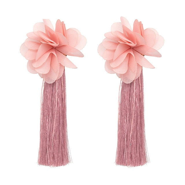 Fringed Pendant Earrings